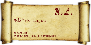 Márk Lajos névjegykártya